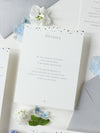 Silver Foil Confetti Dotted Wedding Invitation Suite Foil Monogram, RSVP + Envelopes