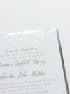 Silver Foil Confetti Dotted Wedding Invitation Suite Foil Monogram, RSVP + Envelopes