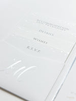 Silver Foil Confetti Dotted Wedding Invitation Suite Foil Monogram, RSVP + Envelopes