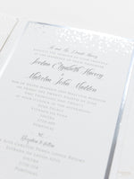 Silver Foil Confetti Dotted Wedding Invitation Suite Foil Monogram, RSVP + Envelopes