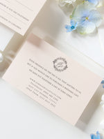Magic Garden Butterfly Laser cut Pull out folder in Ivory and Blush Metallic Colours with Rsvp