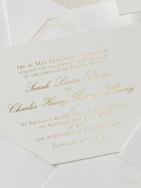 Timeless Embossed Frame Luxury 710 gsm Card with Gold Foil Invitation