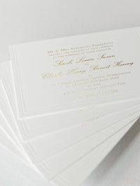 Timeless Embossed Frame Luxury 710 gsm Card with Gold Foil Invitation