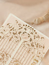 Stunning Gold Foil Ornamental Laser Cut Gate Fold Wedding Day Invitation