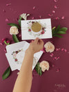 Circle Round Red Boho Save the Date with Plexi Mirror Acrylic Magnet Real Foil