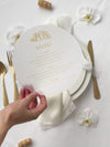 Vellum Circle Menu for Plates | Optional Venue Sketch