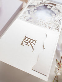 Lilac & Purple Couture Box : 3D Luxuriously Intricate Tier Laser Cutting Wedding Invitation Suite