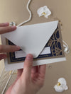 Golden Art Deco Great Gatsby Laser Cut Gatefold Wedding Day Invitation