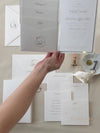 Luxury Classic Pocket fold with 4 inserts Wedding Invitation Suite with Gold Foil
