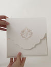Regal Square Invitation with Rose Gold Foil Monogram & Belly Band Pocket Suite