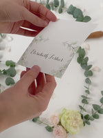 Green Watercolour Leaf Rustic Wedding Place Card