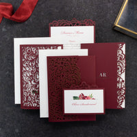 Bordeaux laser cut Evening Invitation