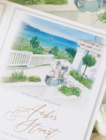 Bolsillo de acuarela IBIZA Beach &amp; Destination | Comisión A&amp;S a medida