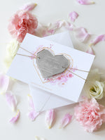 Save the Date with Geometric Heart Shaped Plexi Magnet