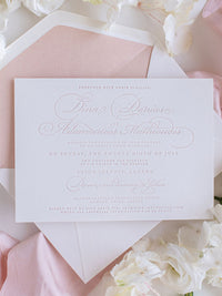 Invitación elegante del día de la boda tipográfica de lujo en tablero 100 % algodón de 710 g/m²