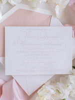 Luxury Letterpress Elegant Wedding Day Invitation in 100 % Cotton 710gsm Board