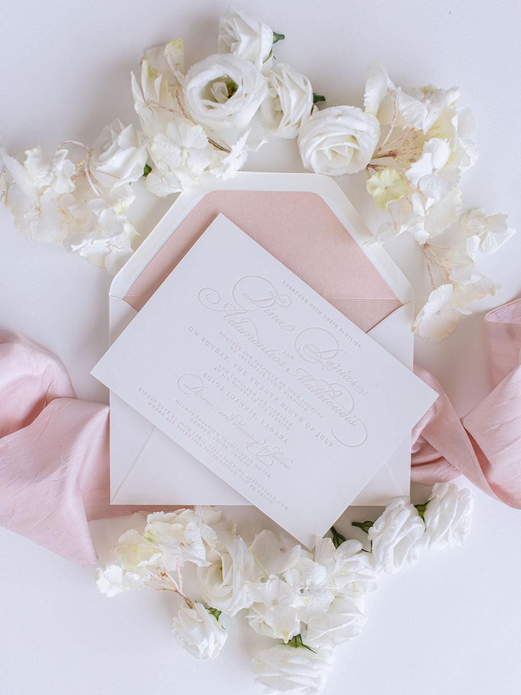 Luxury Letterpress Elegant Wedding Day Invitation in 100 % Cotton 710gsm Board