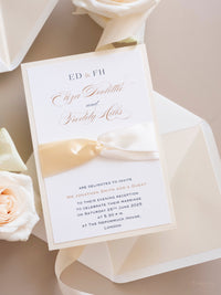 Luxury Classic Satin Board Wedding Invitation