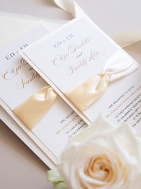 Luxury Classic Satin Board Wedding Invitation