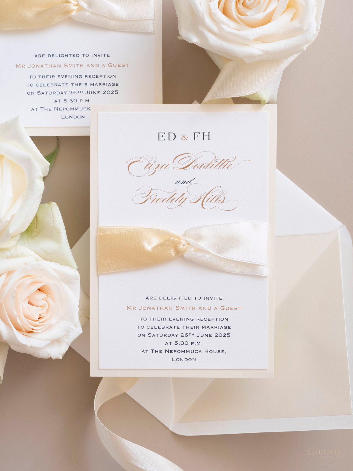 Luxury Classic Satin Board Wedding Invitation