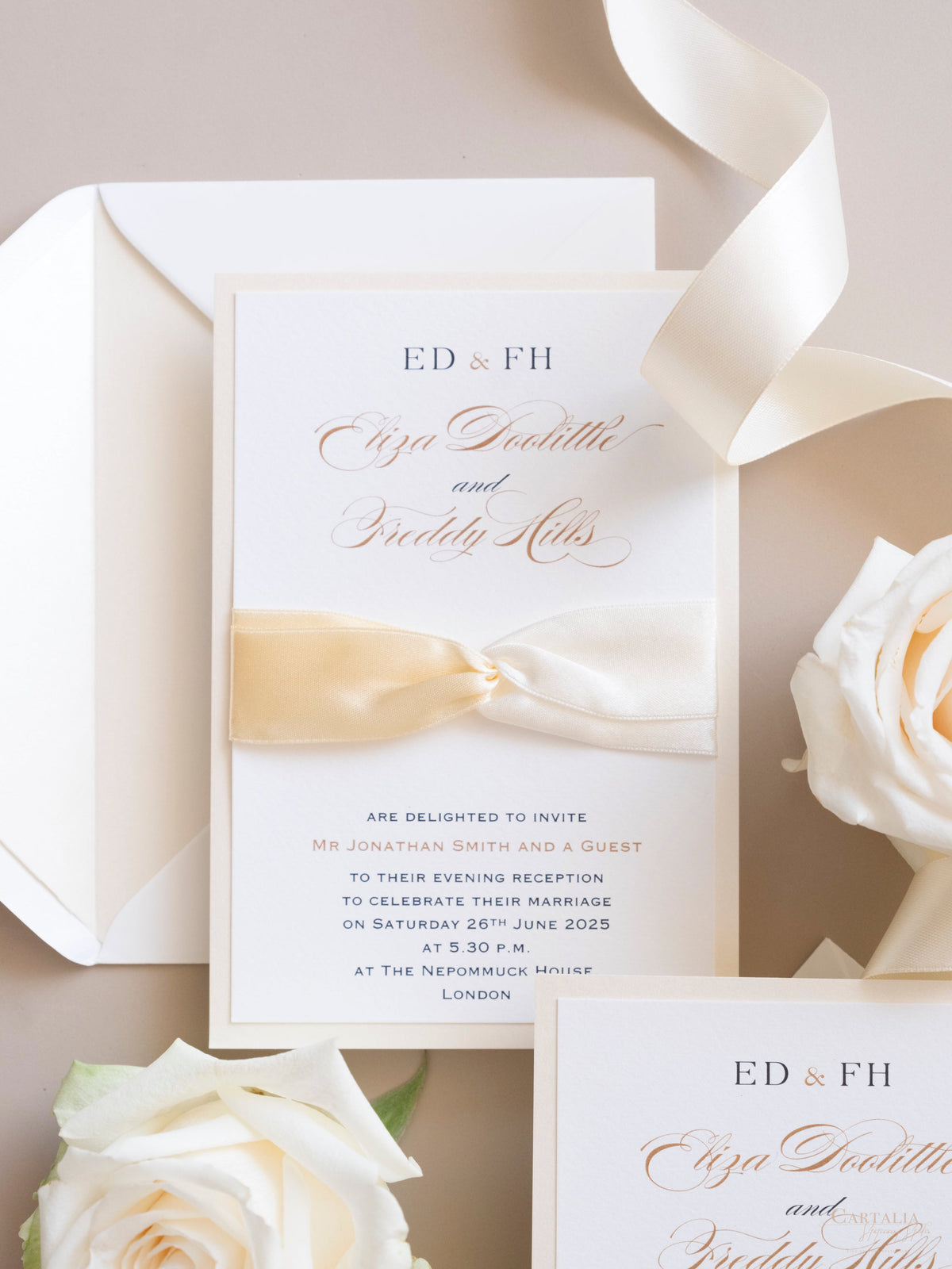 Luxury Classic Satin Board Wedding Invitation