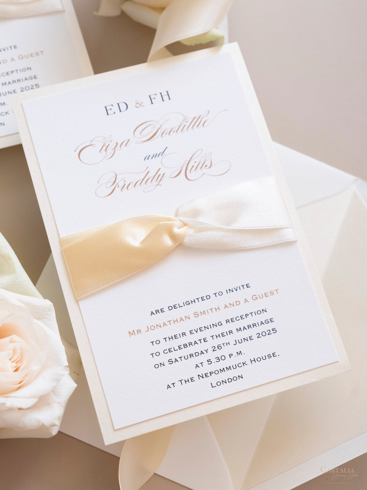 Luxury Classic Satin Board Wedding Invitation