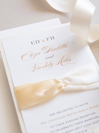 Luxury Classic Satin Board Wedding Invitation