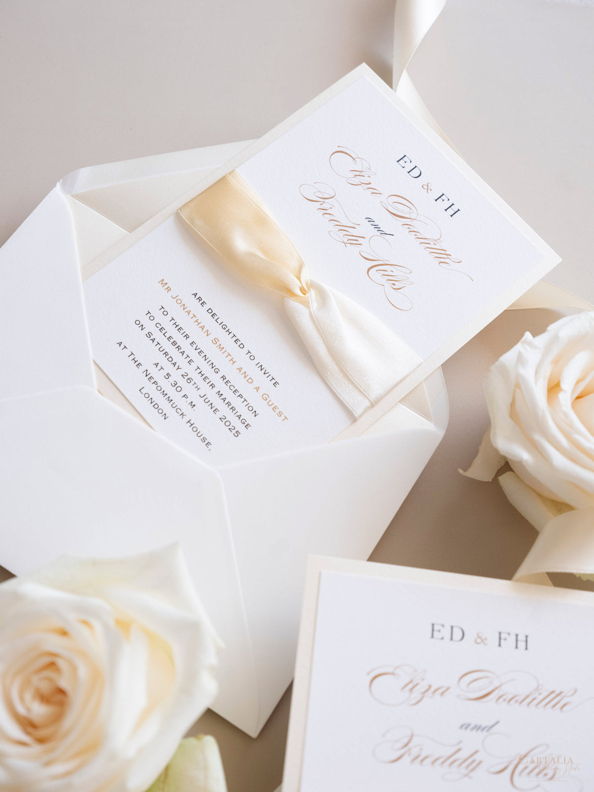 Luxury Classic Satin Board Wedding Invitation