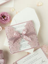 Intricate Orchid Laser Cut Gatefold Wedding  Evening Invitation