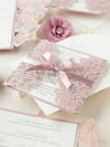 Intricate Orchid Laser Cut Gatefold Wedding  Evening Invitation