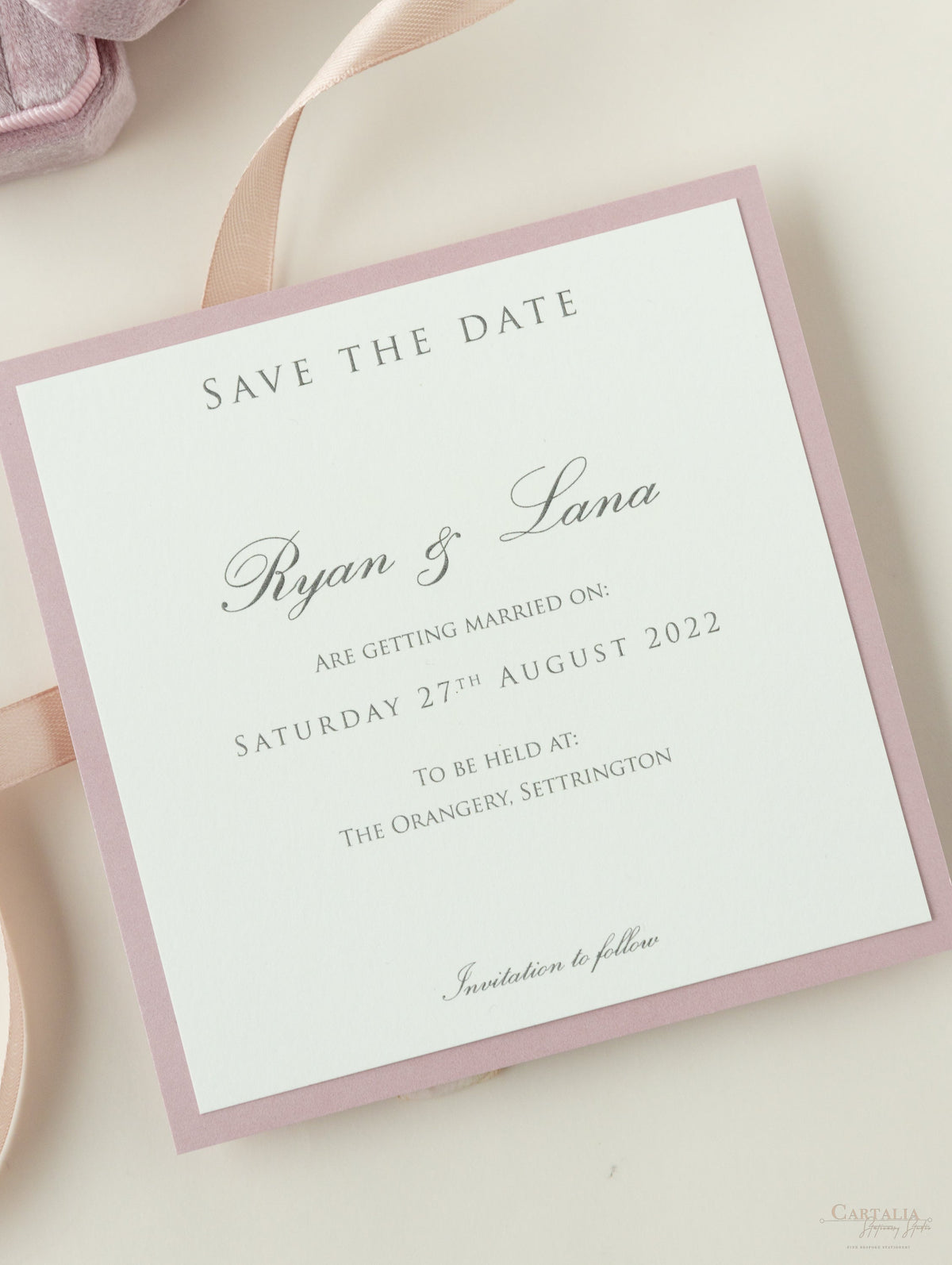 Save the Date LaserCut Intricate Orchid  Wedding Card