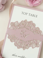 Free Standing Table Name Intricate Orchid Laser Cut Mongram