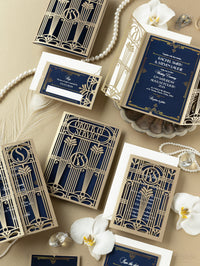 Golden Art Deco Great Gatsby Laser Cut Place Card