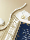 Golden Art Deco Great Gatsby Laser Cut Gatefold Wedding Day Invitation