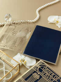 Golden Art Deco Great Gatsby Laser Cut Gatefold Menu / Order of Service