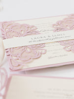 The Blush and Cream Collection Gatefold Luxury Set with RSVP included.