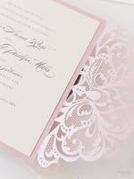 The Blush and Cream Collection Gatefold Luxury Set with RSVP included.