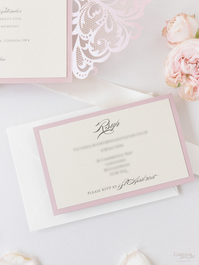 Vintage Rose RSVP / SAVE THE DATE / Extra Card with Envelope