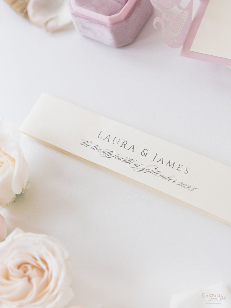 The Blush and Cream Collection Gatefold Luxury Set with RSVP included.