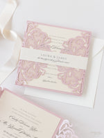 The Blush and Cream Collection Gatefold Luxury Set with RSVP included.