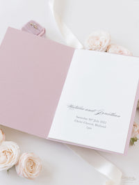 Blush and Cream Luxury Laser cut Order of Service / Menu