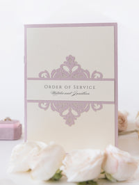 Blush and Cream Luxury Laser cut Order of Service / Menu