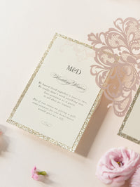 Dusty Pink Opulence Ribbon Tie Glitter Board Gatefold