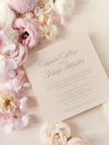 Champagne Laser Cut Lace Pocketfold Wedding Invitation - Evening Invitation