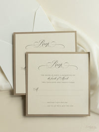 Romantic Ornamental Gate Laser Cut Wedding Invitation Set with RSVP and Personalised Belly Band
