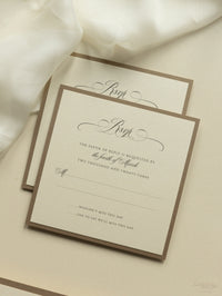 Romantic Ornamental Gate Laser Cut Wedding Invitation Set with RSVP and Personalised Belly Band