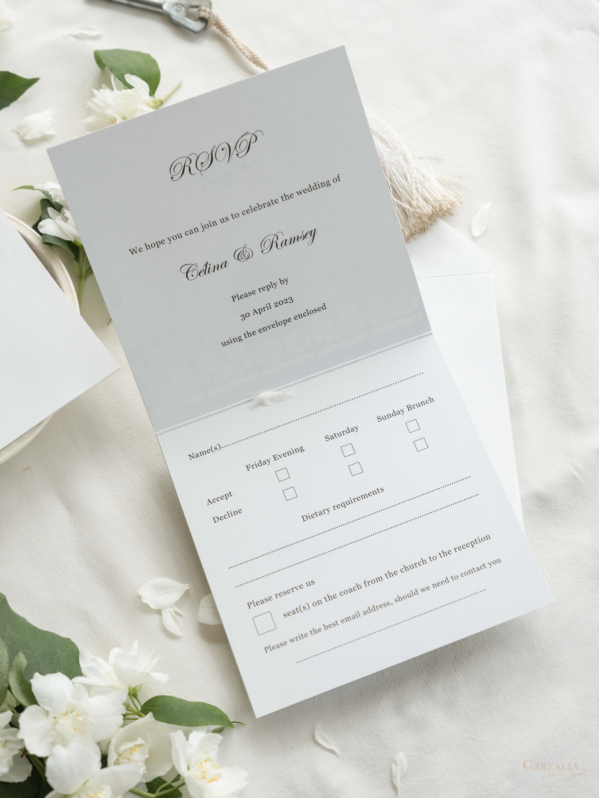 Your Own Venue Ornamental Gate Laser Cut  Foiled Venue Wedding Invitation