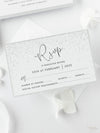 White Winter a Snowflake Laser Cut Gatefold Wedding Day Invitation with Glitter Backing