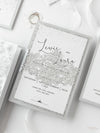White Winter a Snowflake Laser Cut band Wedding Evening Invitation with Glitter Backing