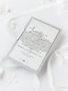 White Winter a Snowflake Laser Cut band Wedding Evening Invitation with Glitter Backing